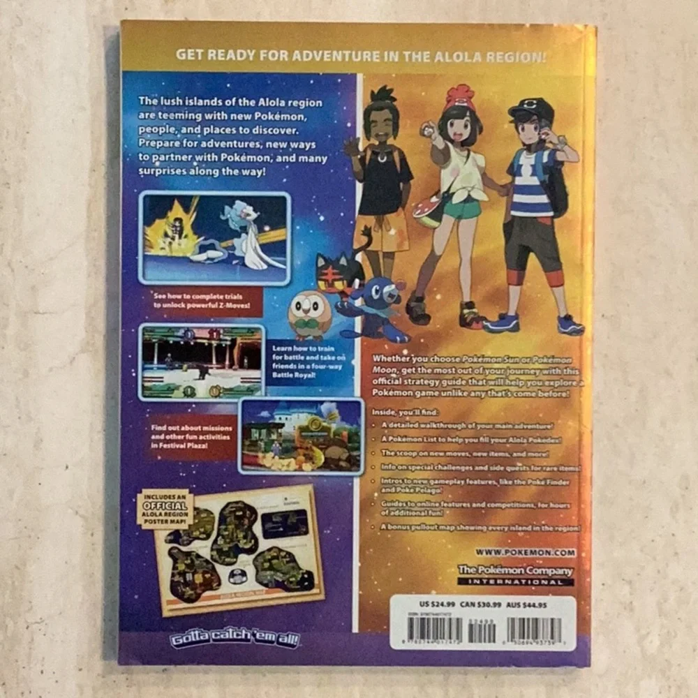 Pokemon Sun & Pokemon Moon Official Strategy Guide Aloha For Nintendo 3DS Game